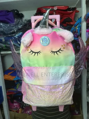 Kids Unicorn Trolley School Bag With Wheels | Girls Backpack