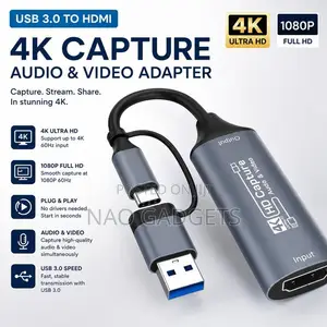 2-1 Type-C USB 3.0 HDMI Video Capture Card for Gaming Streaming