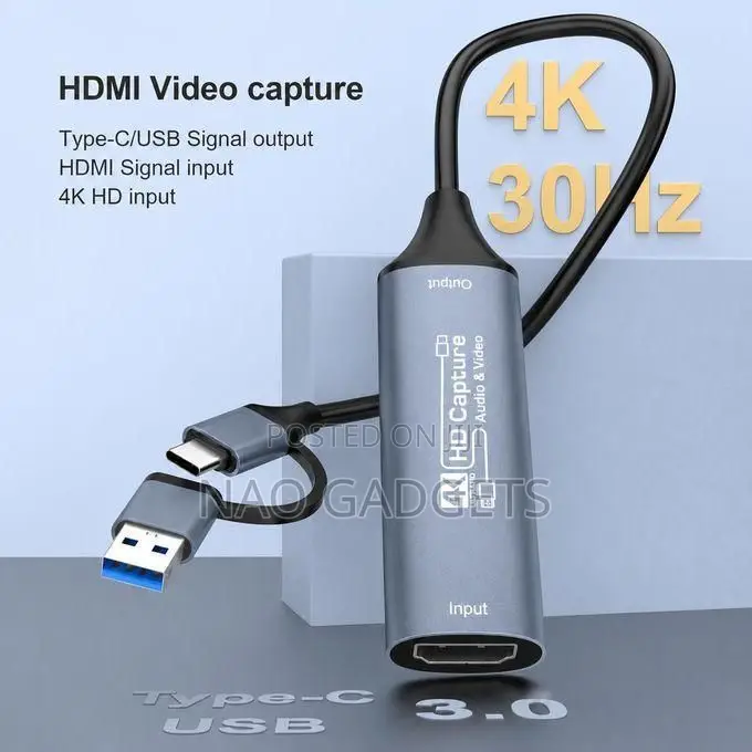 2-1 Type-C USB 3.0 HDMI Video Capture Card for Gaming Streaming