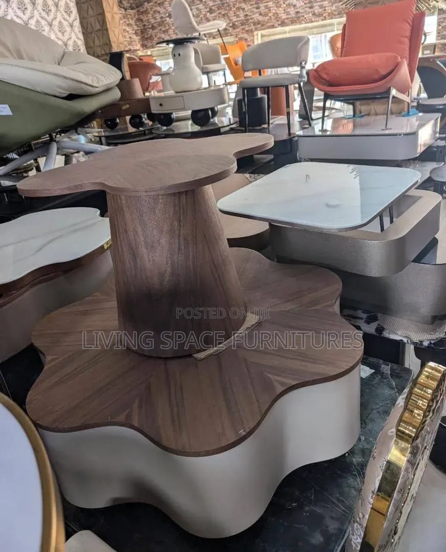 Wood Top Center Table Set