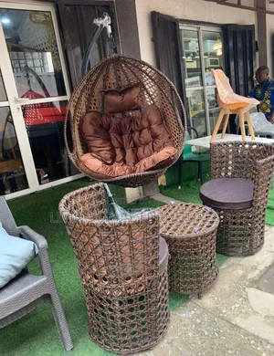 Outdoors Chairs and Table With Swing Chair