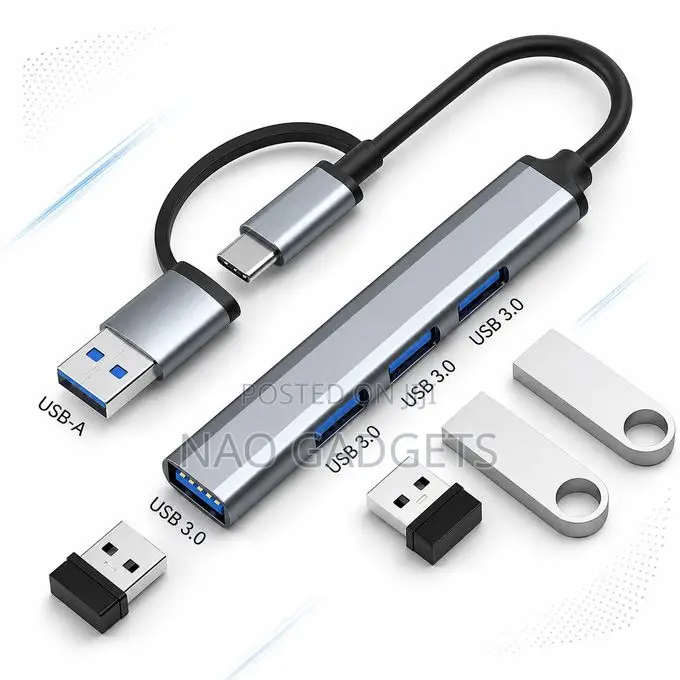 Double Headed 4 in 1 Type-C Hub Dock Station USB Hub With USB3.0