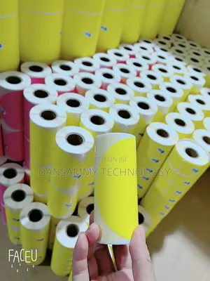 100*100mm Yellow Colour Direct Thermal Round Shape Label