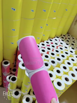 100*100mm Pink Colour Round Shape Label
