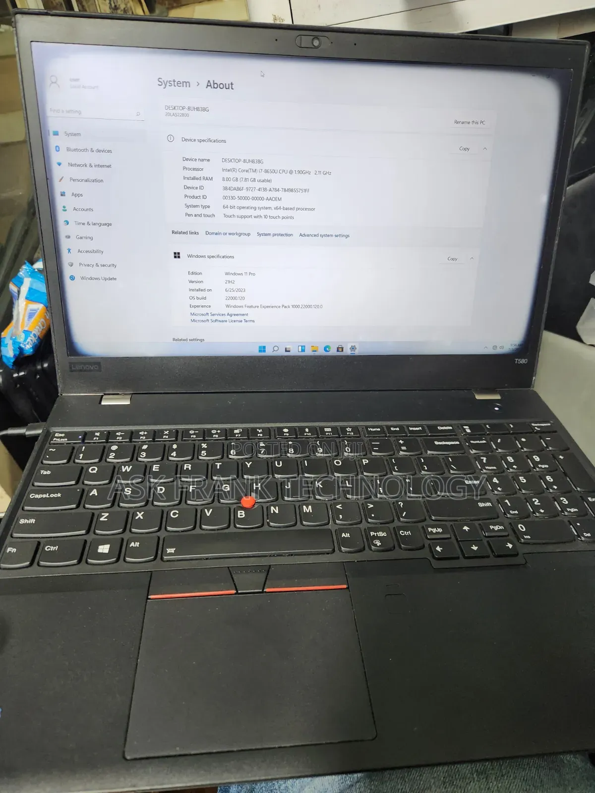 Laptop Lenovo ThinkPad T580 8GB Intel Core i7 SSD 128GB