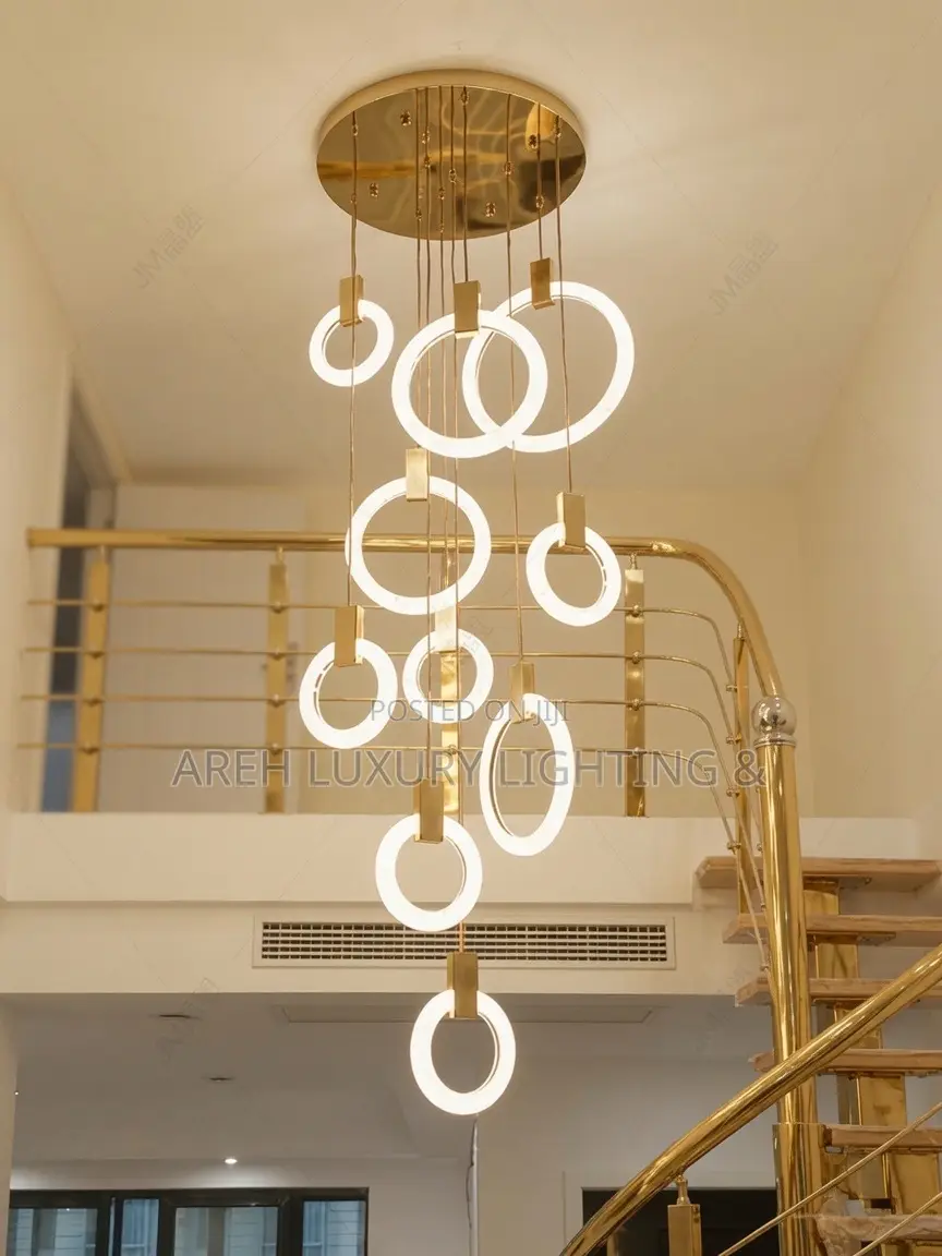 Nordic Minimalist Ring Staircase Ceiling Chandelier