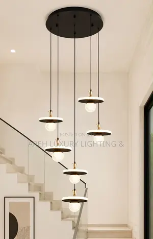 Nordic Minimalist Ring Staircase Ceiling Chandelier
