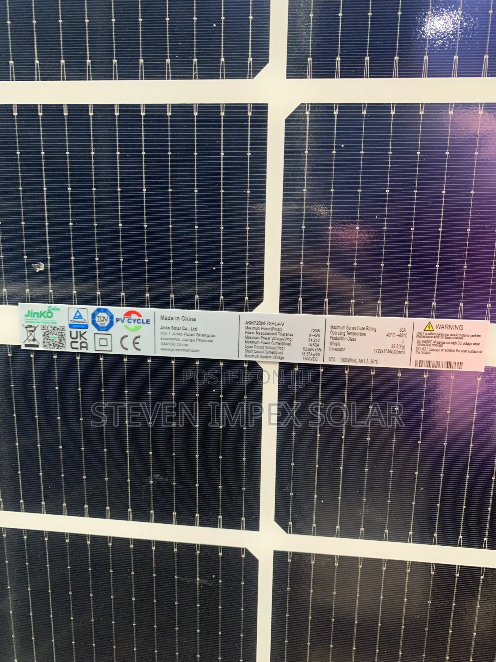 JINKO Solar Panel Mono Crystalline 720watts