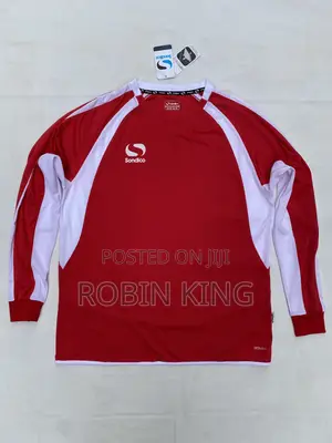 Sondico Red Long Sleeve Plain Football Jersey Top Size Large L