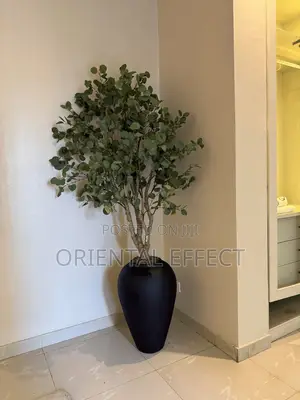 Matte Black Small Odel Pot I Artificial Eucalyptus | Artificial Plants