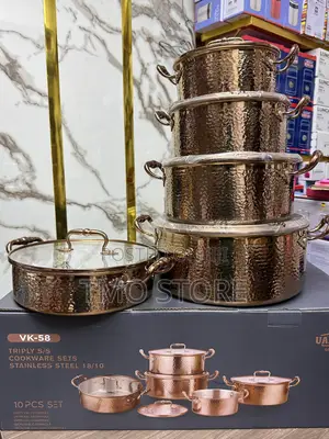 10pcs Uakeen German Tri-Ply Stainless Steel Cookware Set, Cookwares