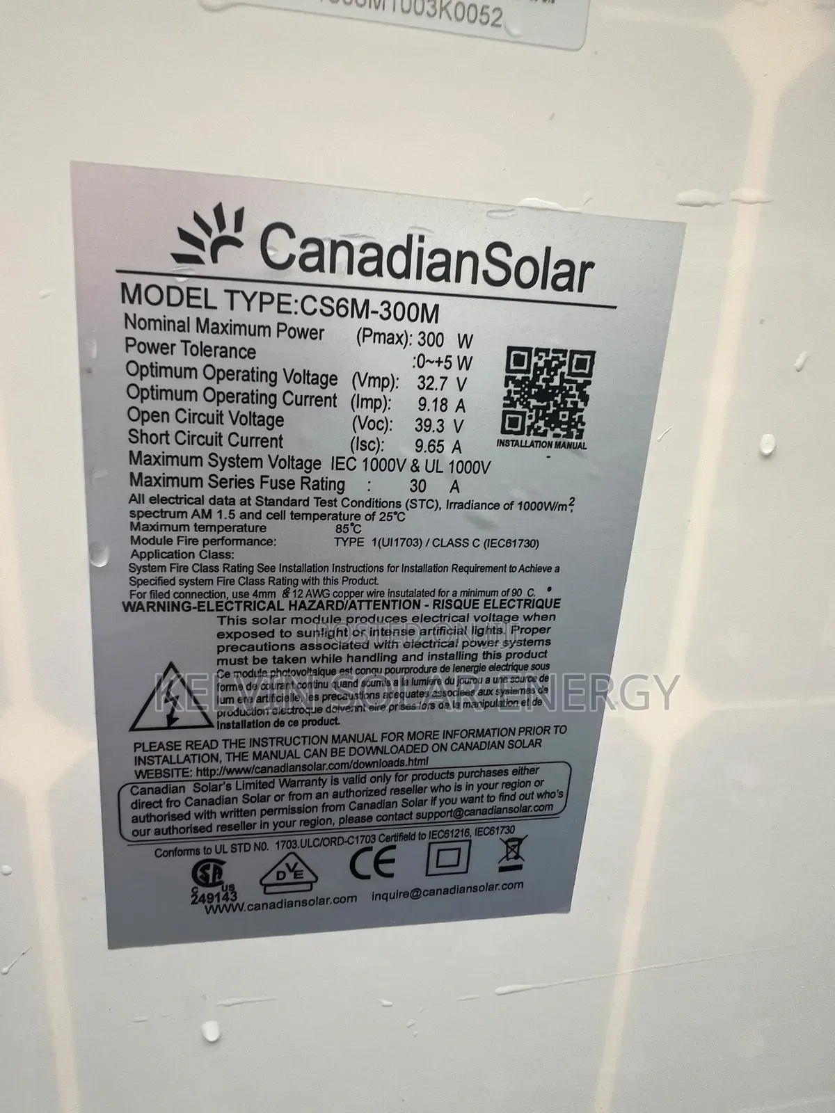 300watts Canadian Solar Panel