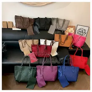Woven Tote Bag With Matching Pouch