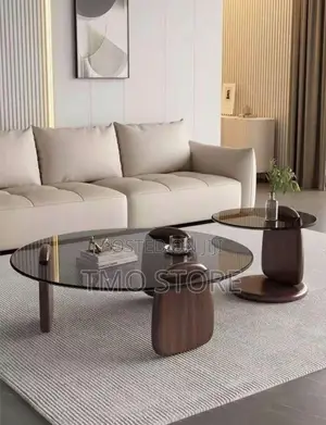 90cm 50cm Round Center Table Glass, Aesthetic Table, Furniture