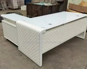 White Modern Executive L-Shaped Office Desk