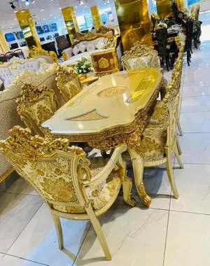Luxury 6-Seater Gold-Finish Royal Dining Set