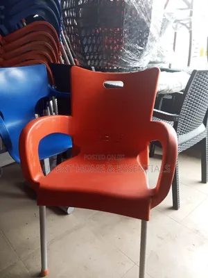 Quality Orange Plastic Armchair – Durable Metal Legs Armrests