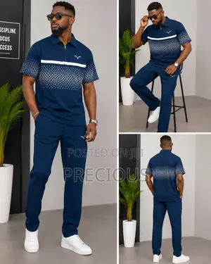Men’s 2-Piece Navy Blue Tracksuit Set