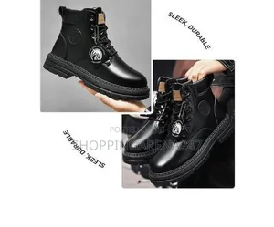Men Black Martin Combat Boots