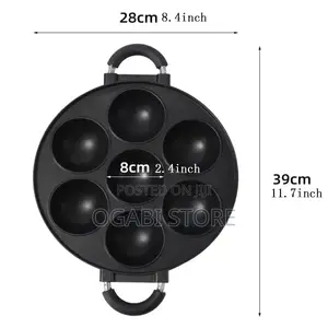 7-Hole Non-Stick Pancake/Aebleskiver Pan With Glass Lid