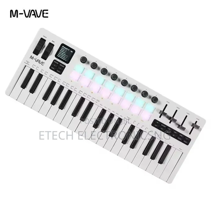 M Vave Smk37 Studio Keyboard With Drum Pads White Color