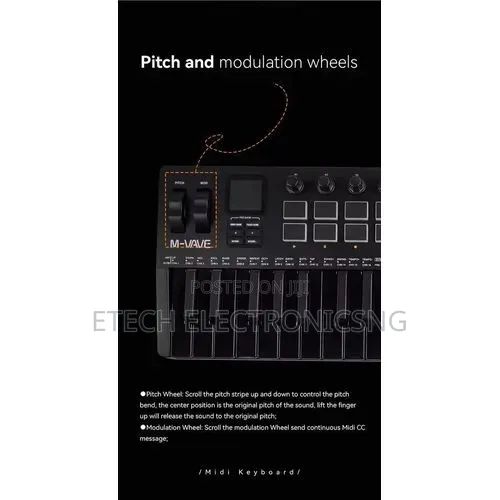M Vave Smk37 Studio Keyboard With Drum Pads White Color