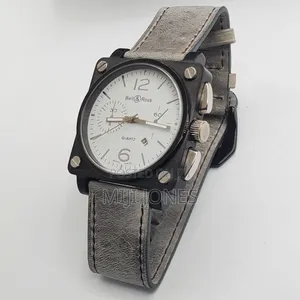 *Bell Ross Style Pilot Watch – Leather Strap | Square Dial | Quartz*