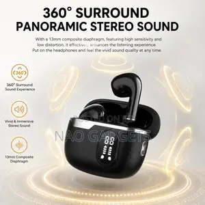 Wireless Bluetooth Spatial Sound Bass Earbuds With LED Display ENC