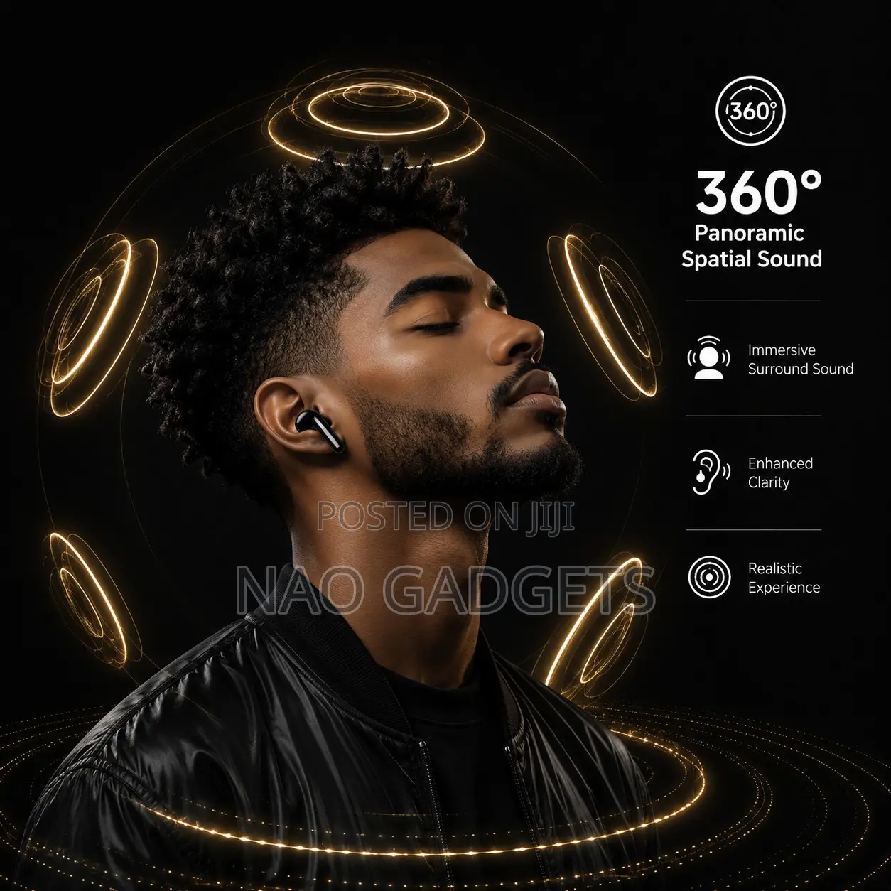 Wireless Bluetooth Spatial Sound Bass Earbuds With LED Display ENC