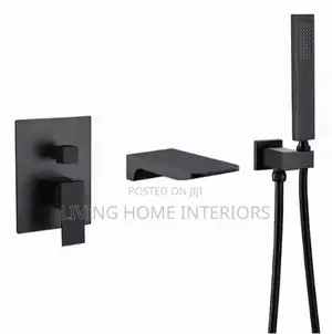 Modern Matte-Black Concealed Shower System With a Wall-Mounted