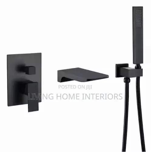Modern Matte-Black Concealed Shower System With a Wall-Mounted