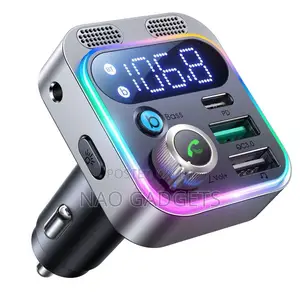 Enhanced RGB Bluetooth FM Transmitter Car Charger, MP3 Audio Player
