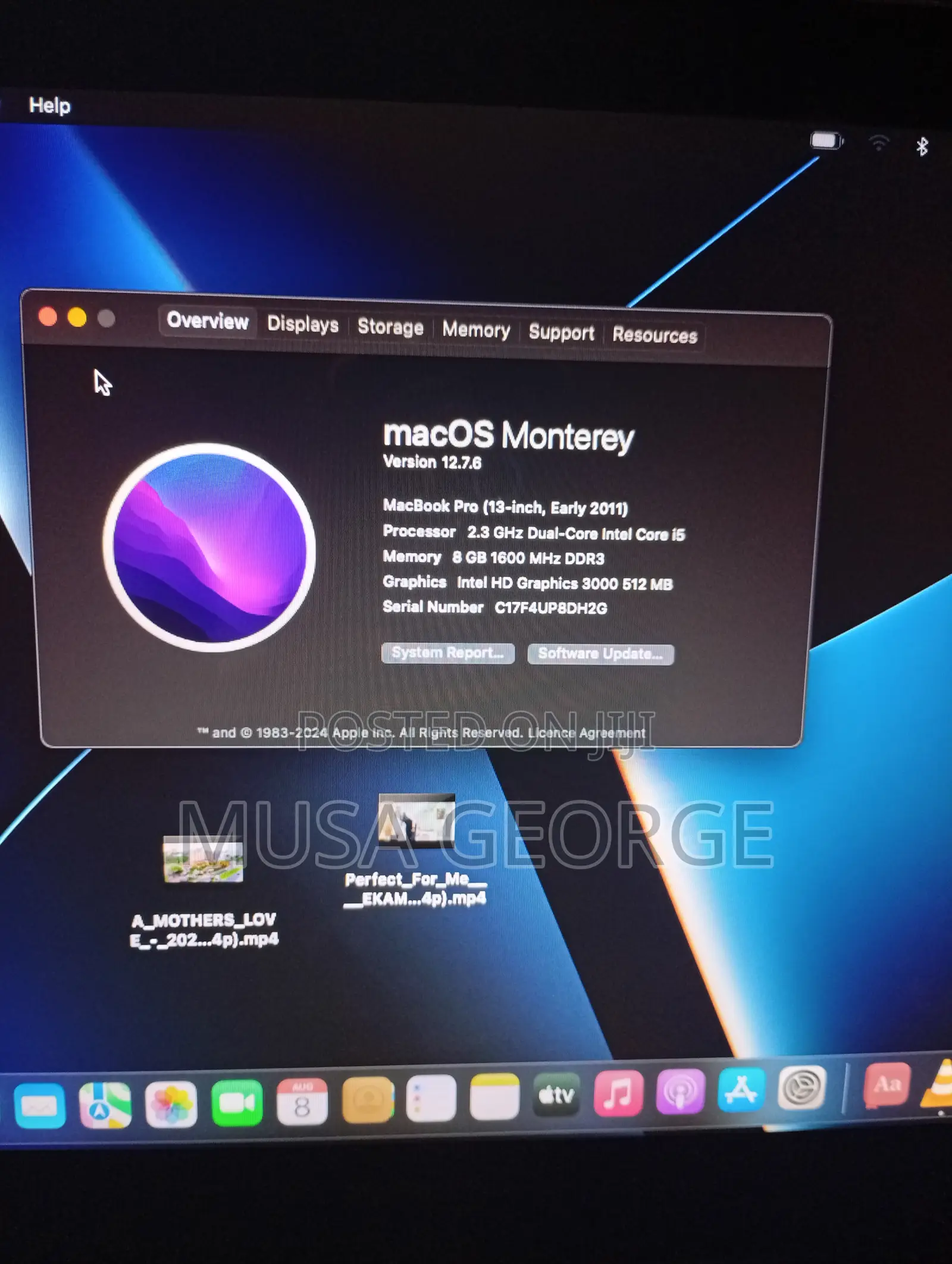 Laptop Apple MacBook 2011 8GB Intel Core i5 SSD 500GB