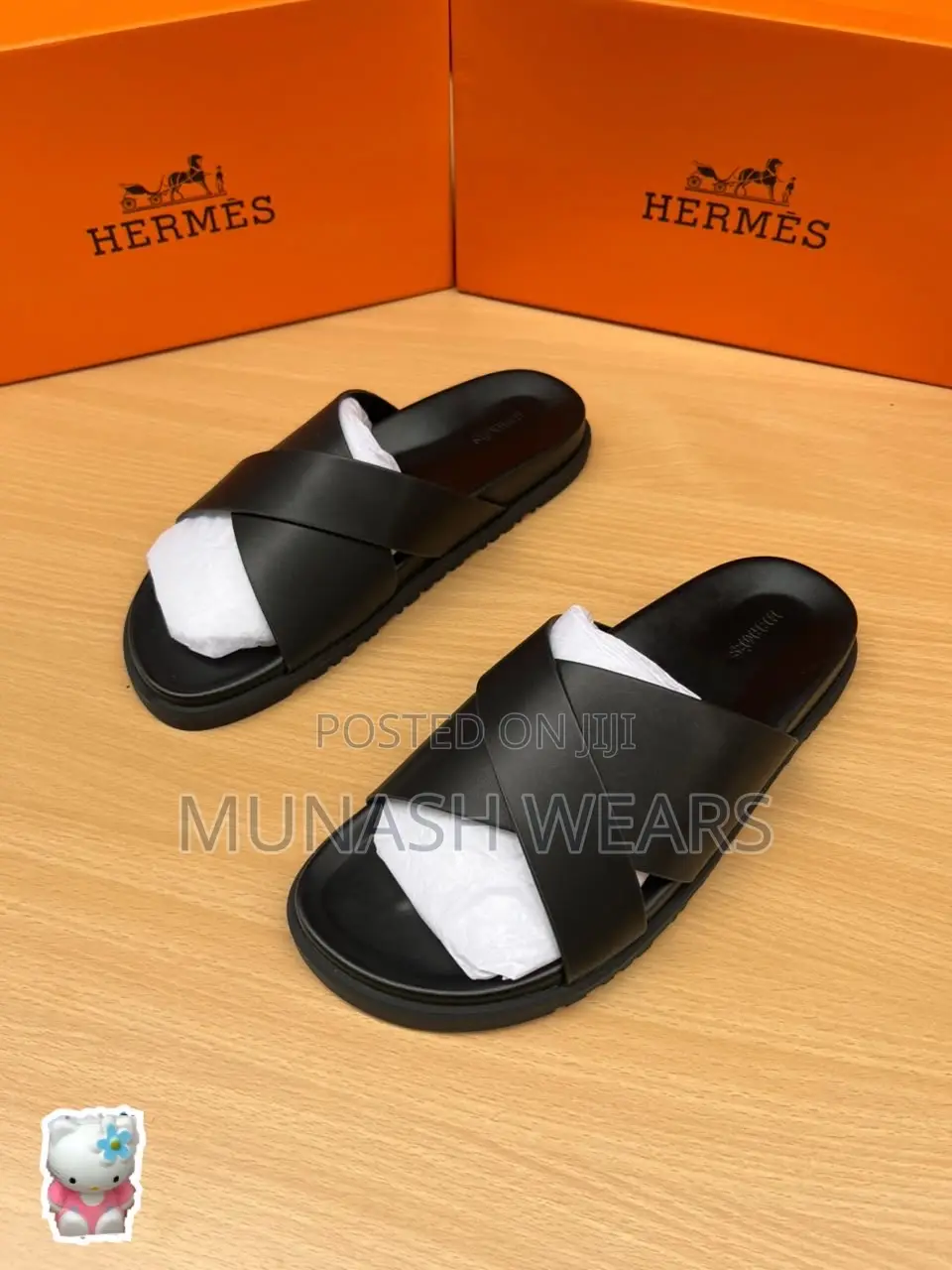 Hermes Cross Leather Slipers 40-46