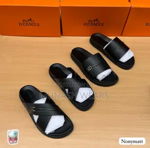 Hermes Cross Leather Slipers 40-46
