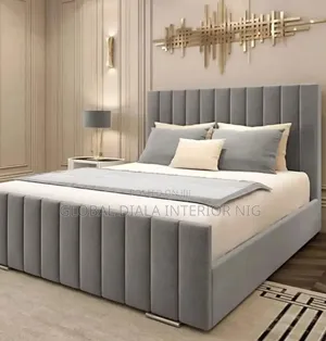 Gray Velvet Upholstered Bed Frame