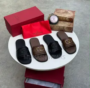 Valentino Leather Cover Palm Slipers 40-46