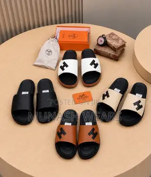 Hermes Cover Leather Slipers 40-46