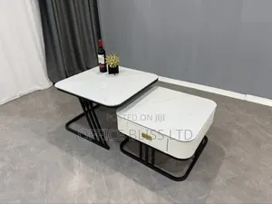 2 in 1 Extendable Morden Coffee Table With Slate Top Drawer