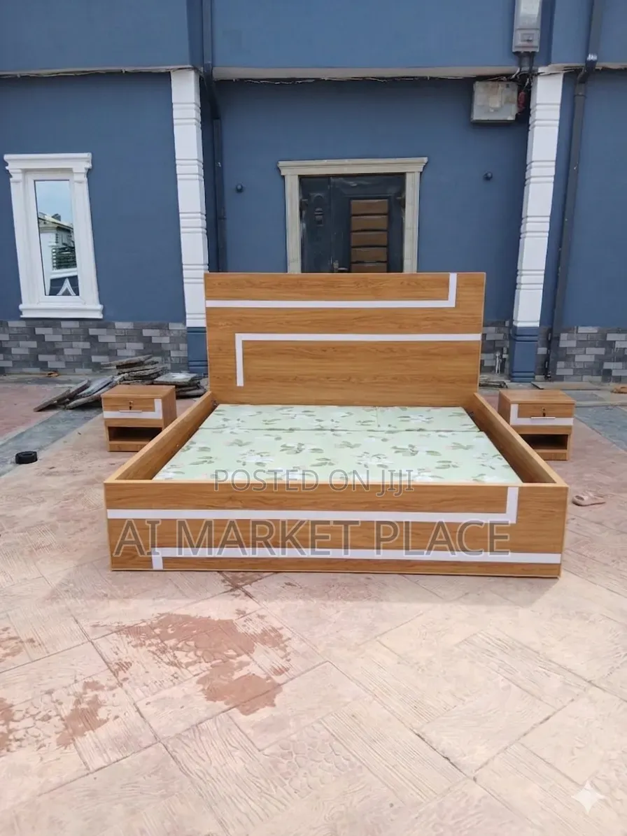 4.5ft by 6ft Bedframe With 2 Night Stands