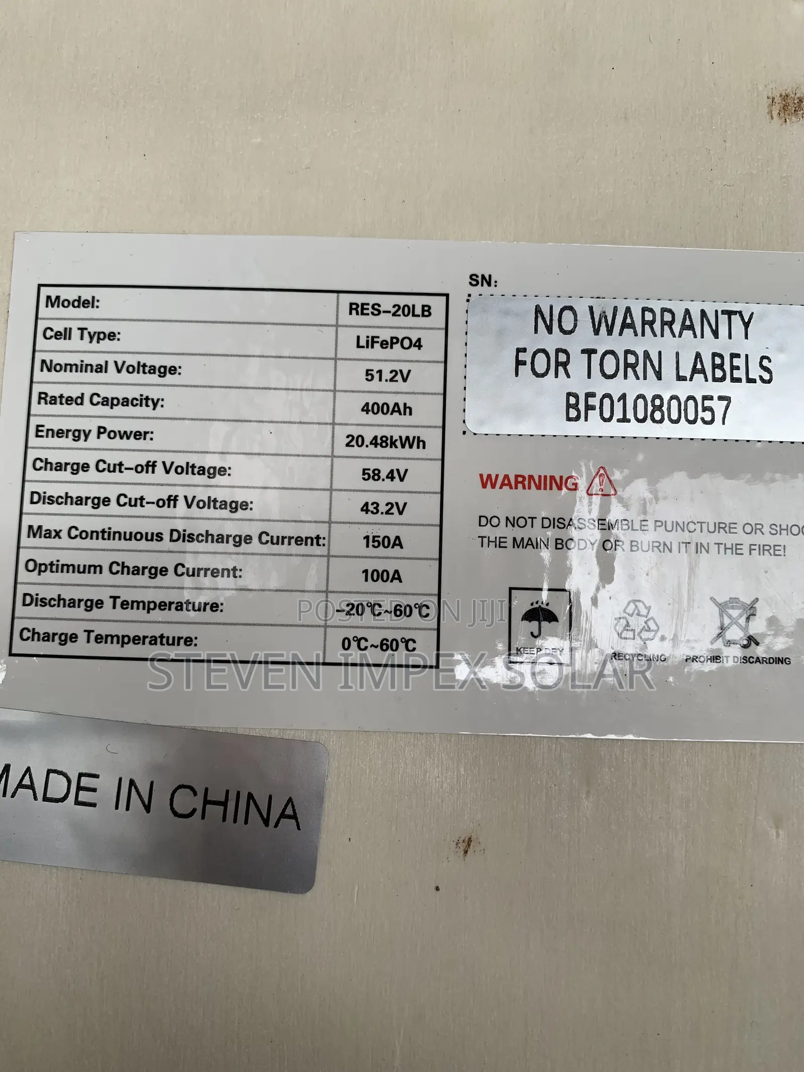 Hype Icon Lithium Solar Battery 20kwh 51.2v
