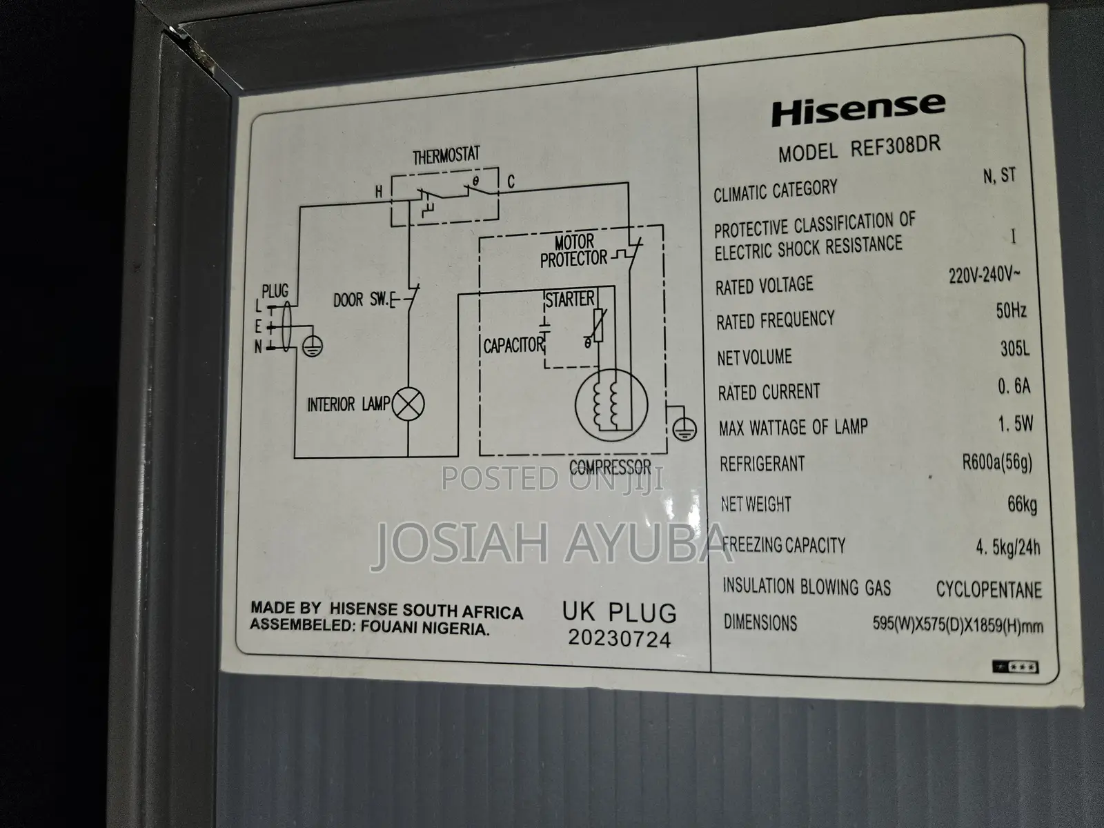 Hisense 305L Fridge