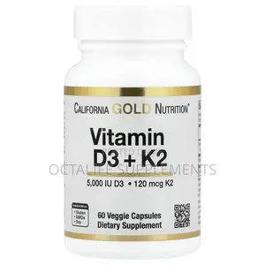 California Gold Nutrition, Vitamin D3 + as MK-7, 60 Veggie Capsules