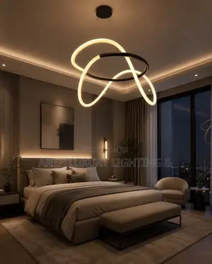 New Living Room Chandelier Modern Simple Atmosphere Circle LED Lights