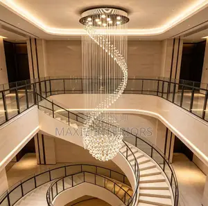 Luxury Vertical Crystal Ball Raindrop Chandelier