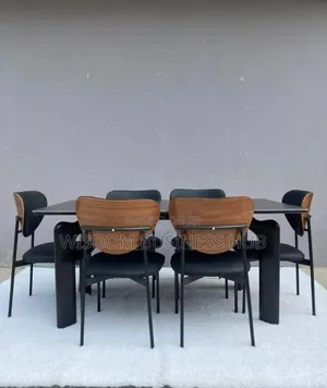 Ebony Curve 6 Seater Dining Set