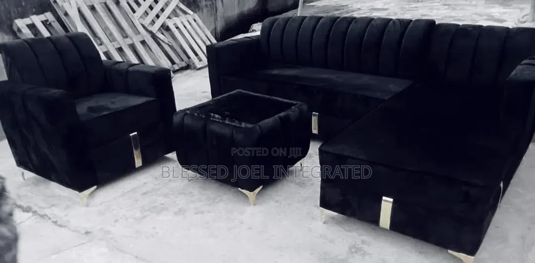 Black Sofa With Centre Table