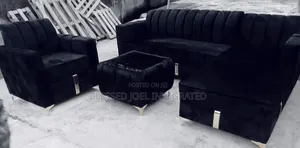 Black Sofa With Centre Table