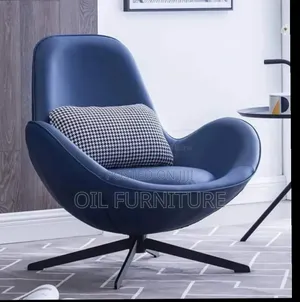 ​Luxury Swivel Egg Accent Chair / Modern Leather Lounge Armchair