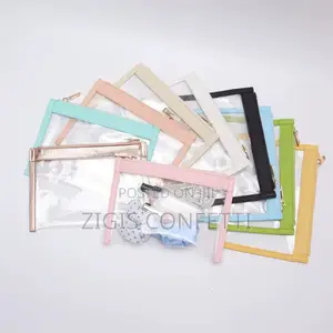 Clear PVC Pu Leather Zipper Pouch